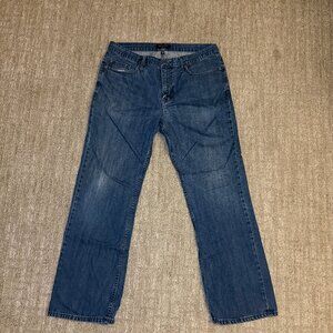 Banana Republic Men's Boot Cut Denim Jeans Size 35x32 Dark Wash Blue Jeans